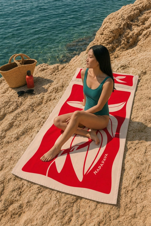 Drap de plage Napapaya Aruba en coton jacquard image 2