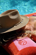 Drap de plage avec oreiller intégré "Flores"