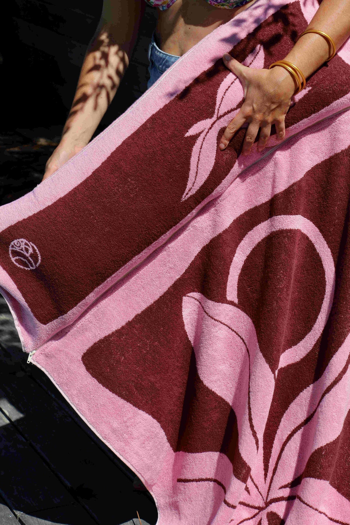 Drap de plage avec oreiller intégré "Manapany"
