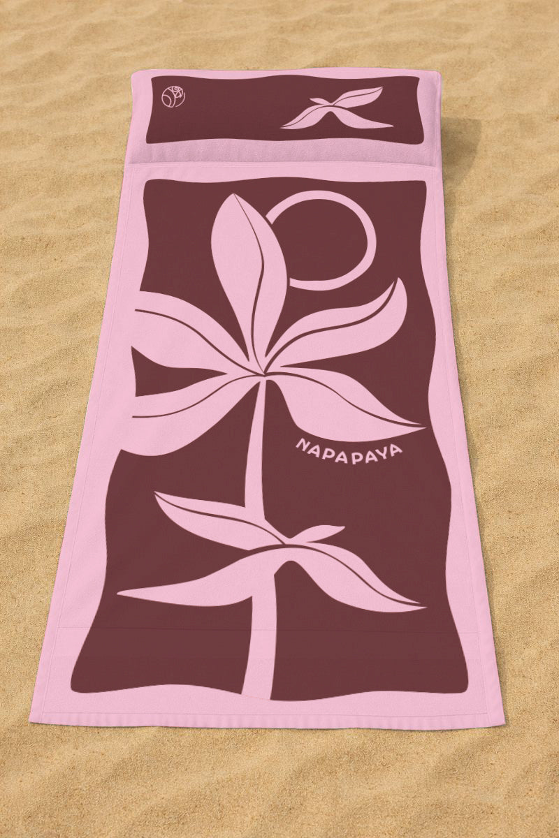 Drap de plage avec coussin intégré "Manapany"